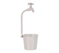 SOIMISS Pot de Fleurs en Métal Vintage avec Robinet Décoratif, Jardinière Extérieure Blanche 13 X 36 Cm, Support Multifonction pour Plantes Succulentes et Orchidées, Ornement de Jardin