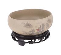 SOIMISS Pot Hydroponique Céramique avec Base Intégrée pour Plantes Intérieur Bol Décoratif pour Nénuphars Jonquilles et Plantes Aquatiques Élégant Pot Céramique sans Pores