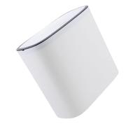 SOIMISS Poubelle à Pédale Automatique 10L en Plastique Blanc Couvercle Mini Corbeille Compacte Cuisine et Salle de Bain Conteneur à Déchets Pratique et Hygiénique