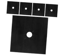 SOIMISS Protège-cuisinière à Gaz en Ptfe Noir, Lot de 5 Pièces Réutilisables, Facile à Nettoyer, Tapis de Protection pour Brûleur de Cuisinière