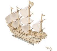 SOIMISS Puzzle 3D Voilier en Bois Naturel, Kit de Construction pour Adultes et Garçon et Filles, Maquette de Bateau Ming, Éducatif à Assembler, Décoration Bureau, Jeu de Puzzle de