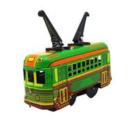 SOIMISS Remonter en Fer à Repasser Vintage Vert Modèle Réduit de Tramway Rétro Décoration Nostalgique et Mécanique pour Collection et Loisirs