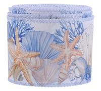 SOIMISS Ruban Nautique Câblé 2,5 Pouces en Polyester avec Bord en Fil de Fer pour Décorations Florales et Saisonnières Style Océanique Flexible et Créatif