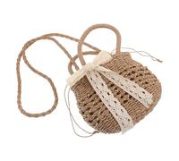 SOIMISS Sac Seau Paille Tissé Main pour Femme Sac Bandoulière Creux Polyvalent pour Plage Voyage et Sorties Décontractées Style Bohème Naturel Kaki