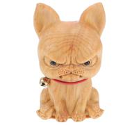 SOIMISS Sculpture Bois Bulldog Décor Bureau Ornement Animal Bois Sculpté Cadeau Rustique pour Maison et Voiture