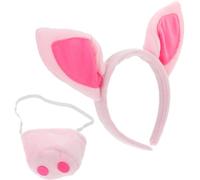 SOIMISS Serrage-tête Cochon Nez en Silicone Souple 2 Pièces, Accessoires de Costume Animal pour Fête, Jeu de Rôle, Cosplay et Halloween, Ensemble Oreilles et Nez Cochon Confortable