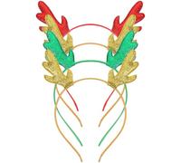 SOIMISS Serrage-tête Noël 4pcs Design Bois de Cerf en Tissu, Accessoires Cheveux Réutilisables, Léger Fêtes de Noël et Cosplay