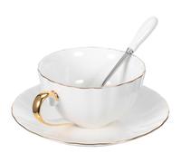SOIMISS Service Tasse Café en Porcelaine Osseuse Robuste 6 Pièces Soucoupe et Goûter