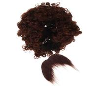 SOIMISS Set Costume Afro Perruque et Fausse Moustache Marron pour Hommes Accessoire Déguisement Pirate Confortable et Réaliste pour à Thème et Halloween