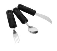 SOIMISS Set de Couverts Adaptatifs Anti-tremblements Acier Inoxydable avec Poignées Ergonomiques Larges pour Personnes Âgées et Handicapées Kit Portable pour Repas Intérieurs