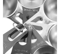 SOIMISS Set de Tasses à Mesurer Inox avec Échelle Graduée Outil de Mesure Réutilisable Empilable pour Cuisine et Pâtisserie Design Moderne et Facile à Nettoyer