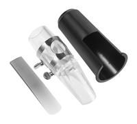 SOIMISS Set Embouchure Saxophone Alto avec Ligature Anche et Protection Transparente Accessoires Durables Abs et Métal pour Sax Soprano et Ténor Adapté Musiciens Débutants et