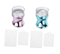 SOIMISS Set Outils de Manucure Nail Beauty avec Stamper Silicone Grand Format et Planche à Gratter Métallique Accessoires Nail Art pour Estampage et Création de Motifs pour Débutants et