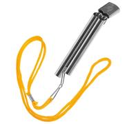 SOIMISS Sifflet à Double Tonalité en Acier Inoxydable Portable avec Cordon Polyester, Très Puissant et Léger, pour L'arbitrage Sportif Randonnée