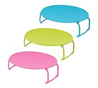 SOIMISS Support De Plateau Pliable Pour Four à Micro-ondes 3 Pièces En Matériau Résistant Compatible Cuisson Vapeur Et Rangement Multi-niveaux Cuisine Quotidienne