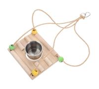 SOIMISS Support pour Oiseaux Mangeoire Balançoire en Bois pour Perroquet | Oiseau Pratique, Beige, pour Oiseau Domestique, Aide L’équilibre et L’occupation Quotidienne