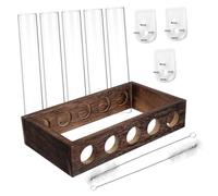 SOIMISS Support pour Plantes Tubes à Essai Station de Multiplication Pot de Fleurs Verre Jardinière Intérieur Étagère Bois Contenant pour Plantes