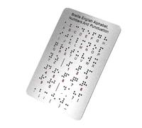 SOIMISS Tableau Alphabétique Braille Chiffres et Symboles Reliefs Tactiles pour Débutants et Garçon et Filles Malvoyants Apprentissage Montessori Solide Acier Inoxydable