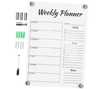 SOIMISS Tableau Effaçable Acrylique Transparent pour Messages Hebdomadaires et Portable avec Support Stable pour Étudiants Bureau et Maison Kit avec Clous et Feutre