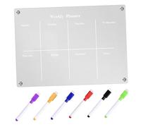 SOIMISS Tableau Magnétique Effaçable Transparent Acrylique pour Frigo Calendrier et Planning Hebdomadaire avec Stylo Organiseur Mural Aimanté pour Bureau et Cuisine Petit Format