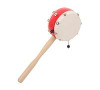 SOIMISS Tambour Pour Bébé En Bois à Main Traditionnel, Tambourin Jouet Peau De Mouton Naturel, Hochets D'garçon Et Filles Pour Tout-petit, Anneau De Dentition, Jouet Sensoriel Éveil Musical -né