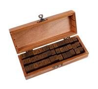 SOIMISS Tampons en Bois Lettres Vintage Multifonctions pour Scrapbooking, Mini Tampons 1 Lot 42 Motifs Alphabétiques Diy, Coffret Bois Compact pour Loisirs Créatifs, Papeterie