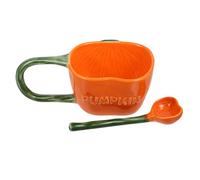 SOIMISS Tasse Céramique Citrouille avec Cuillère Tasse Maison pour Café Thé Chaud Style Mignon et Portable pour Déjeuner et Goûter