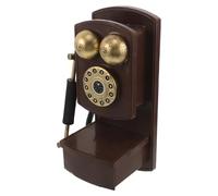 SOIMISS Téléphone Mural Vintage à Cadran Rotatif Décoratif, Modèle Ancien 32,5 X 14,2 X 14 Cm en Matériaux Résistants, Ornement Mural Rétro pour Décoration Intérieure de Café, Bar