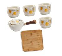 SOIMISS Thé de Voyage Portable avec Théière Rotative et Tasses Porcelaine Kit de Service Chinois Gongfu avec Filtre Intégré pour Déplacements et Cadeaux