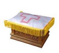 SOIMISS Tissu de Couverture Funéraire en Soie Blanc Croix Imprimée, Drapé Allégorique et Connotatif pour Emballage Funéraire de Crémation Solennel