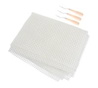 SOIMISS Toile à Tisser Plastique Vierge pour Projets De Tapis Et Tapisseries Maille Facile à Découper avec Crochet Inclus pour Loisirs Créatifs