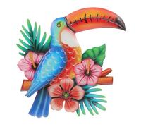 SOIMISS Toucan Décoratif Mural en Métal Ornement Animalier Coloré Décoration Murale Toucan pour Intérieur et Jardin Sculpture Murale en Fer pour Maison Art Mural et Léger