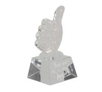 SOIMISS Trophée Pouce Levé en Verre, Modèle Décoratif de Récompense | Effet de Diffusion Lumineuse, Grosse Transparence, Pièce Légère, pour Bureau et Décoration Intérieure