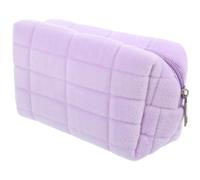 SOIMISS Trousse de Maquillage en Peluche Douce Grosse Capacité Couleur Violette Pochette de Voyage Multifonction pour Femme Paquet de Rangement Portable pour Cosmétiques Trousse de