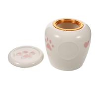 SOIMISS Urne Funéraire Décorative en Céramique 600 ML pour Cendres D’Animaux de Compagnie, Petite Urne Hermétique avec Motif Pattes et Cœurs, Adaptée pour Chats et Chiens, Souvenir
