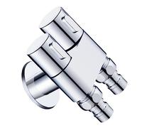 SOIMISS Vanne D’arrêt D’angle Double Commande Pour Machine à Laver Et Toilettes, Filetages 4/6 Et 1/2-3/4 Pouces, Finition Galvanoplastie Multicouche, Usage Plomberie Domestique,