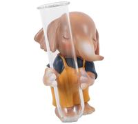 SOIMISS Vase Hydroponique Verre avec Sculpture Animale Lapin Décoration Moderne pour Bureau Plante sans Sol Verre Transparent Tube Fleur Cadeau Délicat pour Maison et Événement