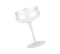 SOIMISS Verre à Cocktail Cristal avec Bord Doré Tasse à Jus et Vin Design Élégant à Nervures Pour et Festivals