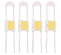 SOIMISS Verrous de Sécurité pour Placards D'garçon et Filles, Verrous de Placard pour Garçon et Filles, 4pcs, Pp Blanc, à Pression, pour Meubles à Poignées et Armoires, Maison