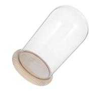 SOIMISS Vitrine de Dôme avec Socle, Cloche de Présentation en Verre Transparent, 1 Set, Base en Bois, pour Scène de Neige DIY et Décoration de Table