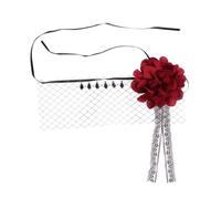 SOIMISS Voile en Dentelle Noire Demi-Bandeau pour Yeux Tulle et Fleurs en Tissu Accessoire Halloween et Bal Masqué Masque Léger et Élégant pour Fête Carnaval et Cosplay