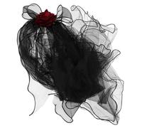 SOIMISS Voile En Dentelle Noire : Voile De Mariée D'halloween, Accessoire De Fête Gothique, Accessoire De Déguisement Pour Mariée Morte, Postiche Noir