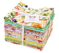 Soimoi 16 Paquets De Graisse Pc, Aquarelle Florale Print 18 "X 22" Diy Patchwork- 100% Coton Pre-Cut Quilting Tissu Multicolore