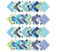 Soimoi Beach Ocean Impression Précupe Précut De Coton De Coton De Coton De Coton De Changement De Changement De Charme De Charme De Charme De Charme Diy Patchwork Coaft - Bleu