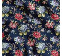 Soimoi Bleu popeline de coton en tissu floral, Merlebleu & caroline mésange oiseau tissu imprime 1 metre 42 Pouce large