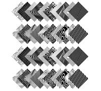 Soimoi Géométrique Print Precut 5 Pouces Coton Coton Quilting Carres De Charme Pack Diy Patchwork Couture Craft - Blanc & Noir