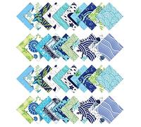 Soimoi Preckoi Précut Beach Ocean Impressions De Tissus Coton Tissus De Tissus De Tissu De Carqueurs De Changement De Charme De Charme De Charme De Charme Diy Patchwork Coft-Craft - Bleu
