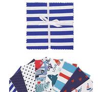 Soimoi Print Precut 5 Pouces Coton Coton Quilting Crais De Carrés Charme Pack Diy Patchwork Craft Craft - Blanc Bleu