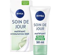 Soin De Jour Matifiant-Crème Visage Hydratation Intense 24h-Réduit Le Sébum & Unifie Le Teint-Aloe Vera Bio & Minéraux-Texture Fondante-Vegan-Peaux Mixtes-50 Ml
