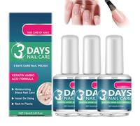 Soin des ongles en 3 jours,sérum fortifiant à la kératine et aux acides aminés pour ongles fragiles et abîmés,sérum de croissance 16 ml et vernis transparent pour une manucure forte et souple (3PCS)